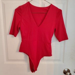 Shein Bundle - Red V-Neck Bodysuit - Size XS/2 | Stylish & Versatile